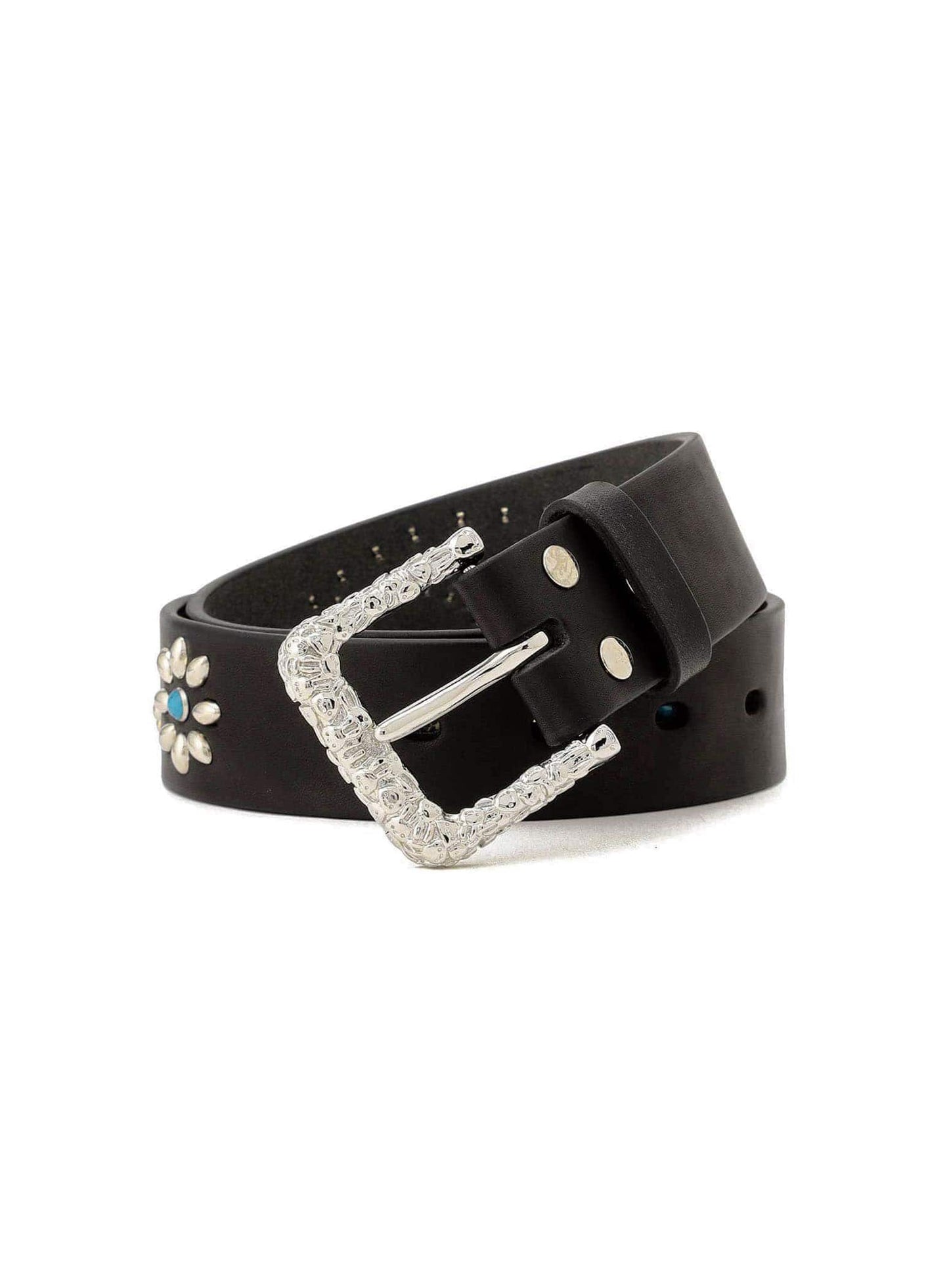 ウサギがいっぱいバックルスタッズレザーベルト