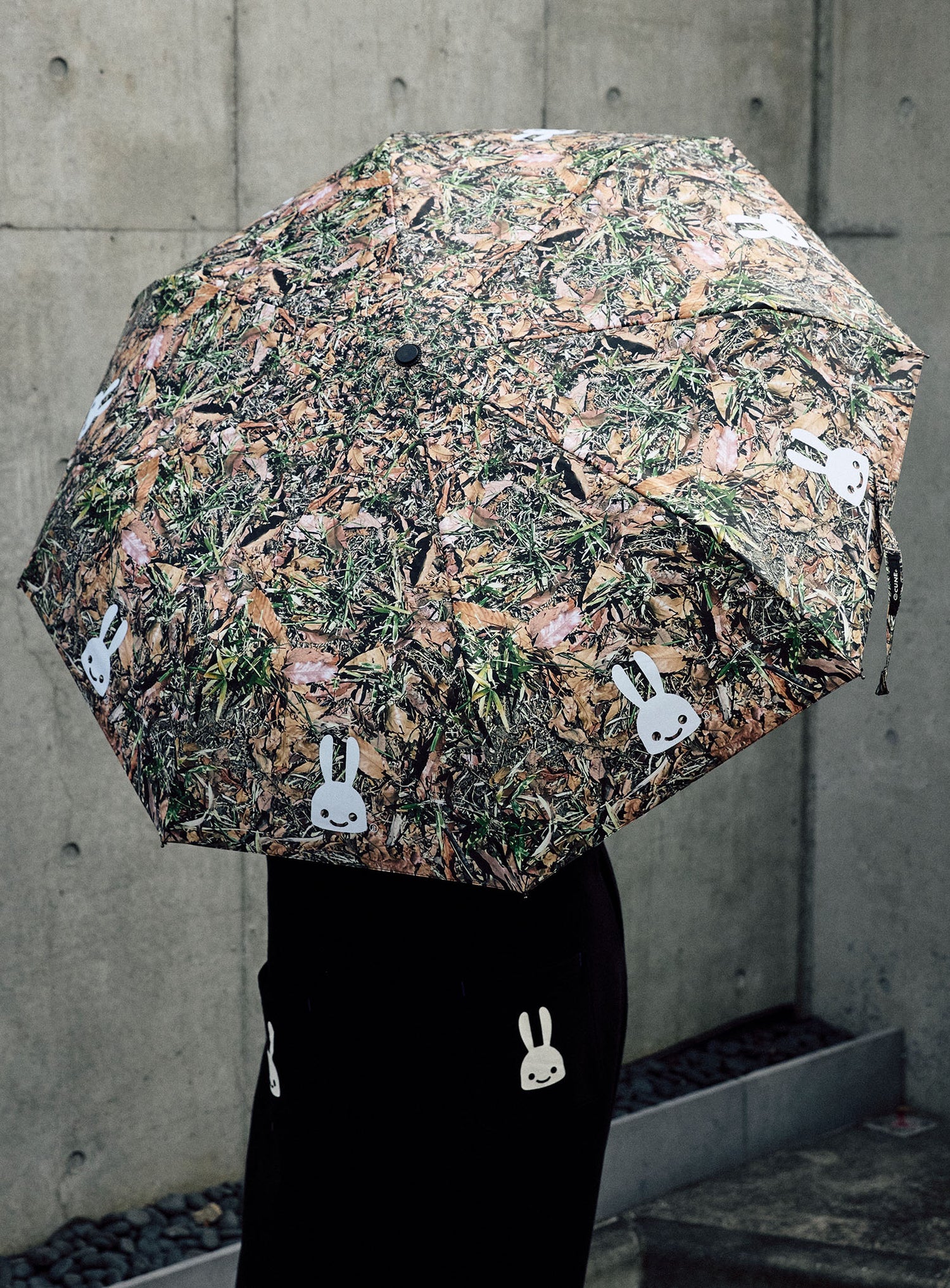 晴雨兼用折りたたみ傘 リアル落ち葉カモ