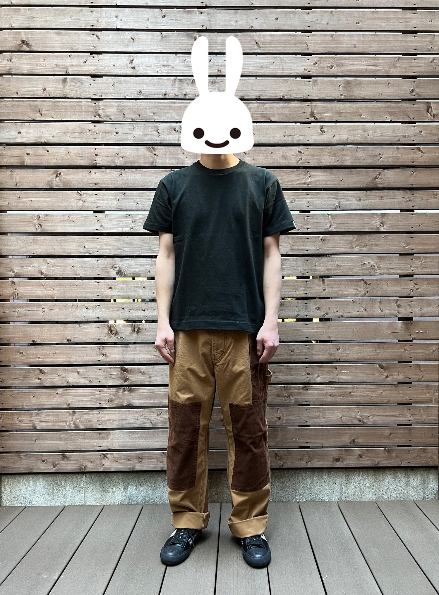 ダックのゴムペインターパンツ コーデュロイパッチ