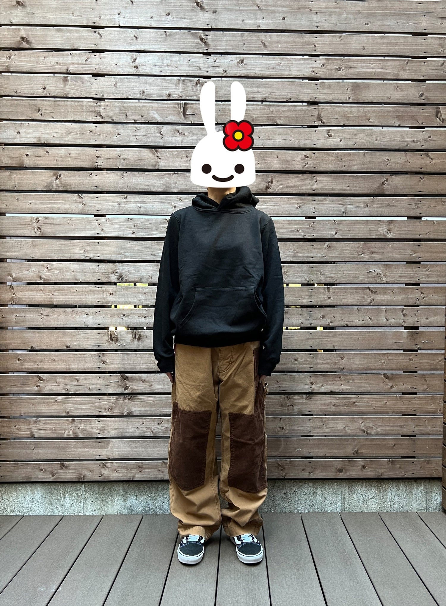 ダックのゴムペインターパンツ コーデュロイパッチ