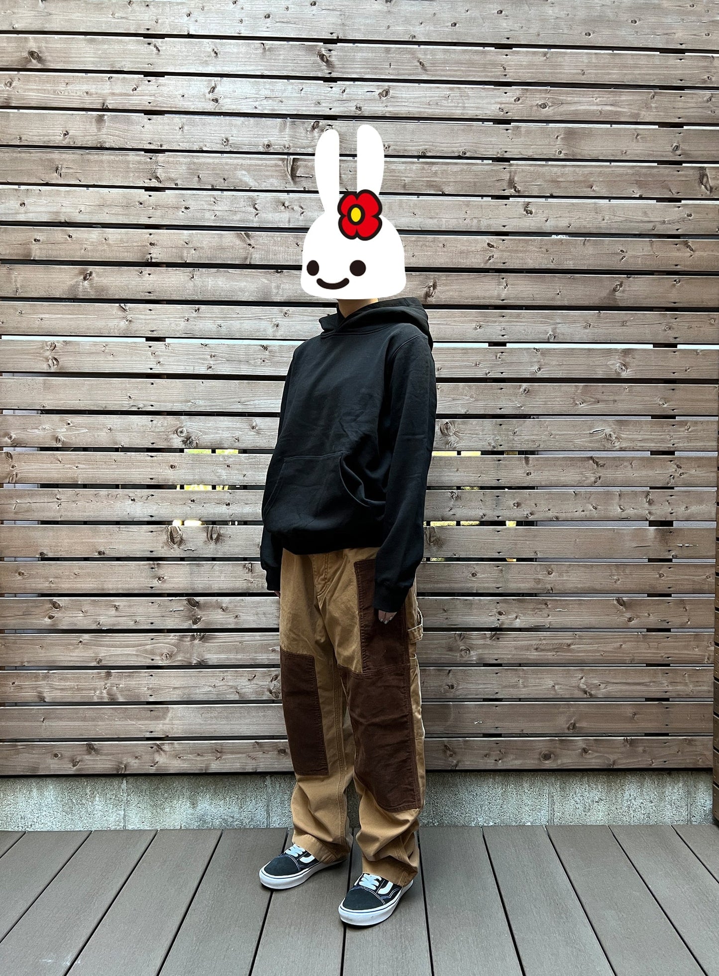 ダックのゴムペインターパンツ コーデュロイパッチ