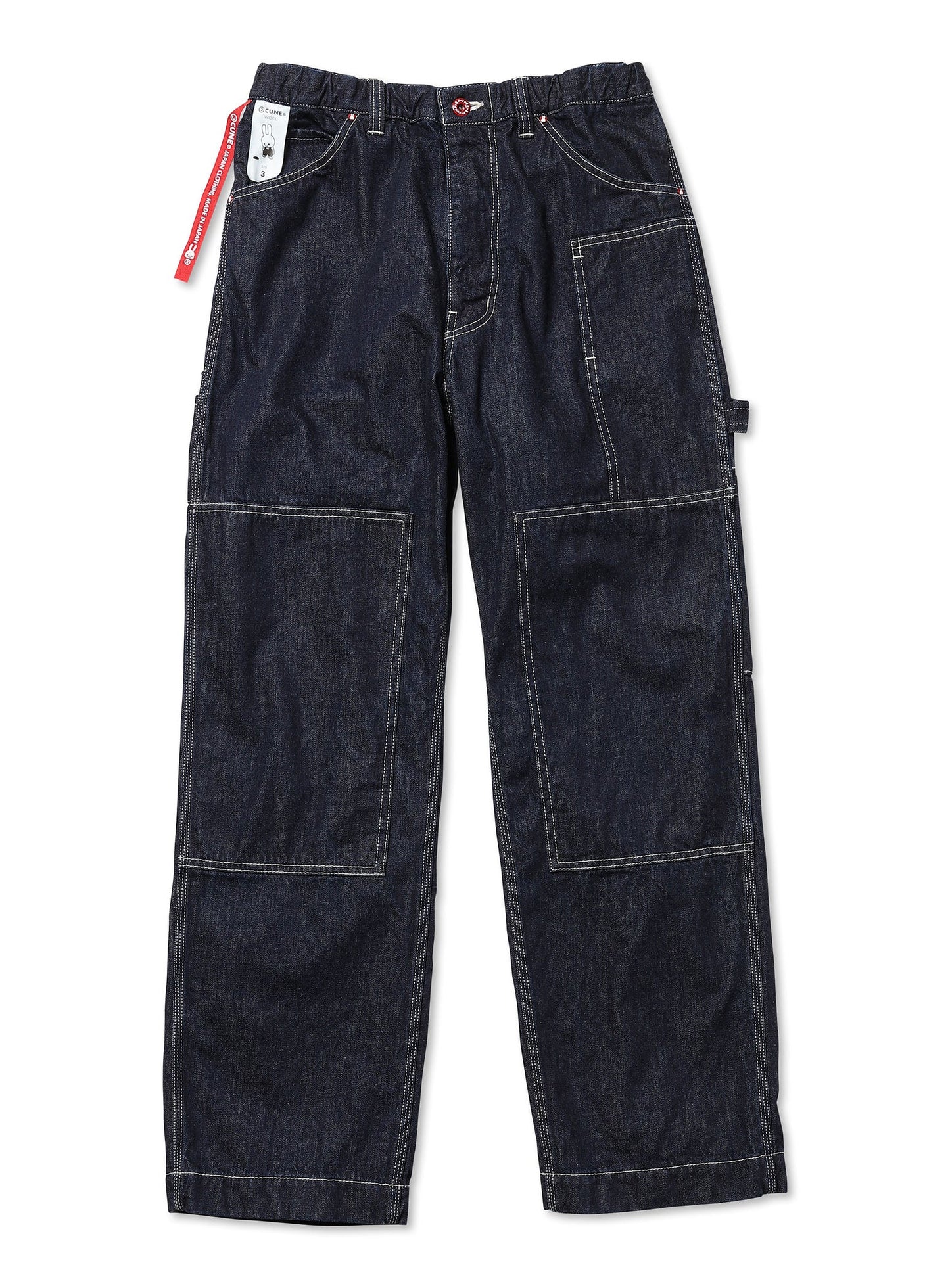 デニムのゴムペインターパンツ