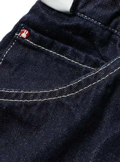 デニムのゴムペインターパンツ