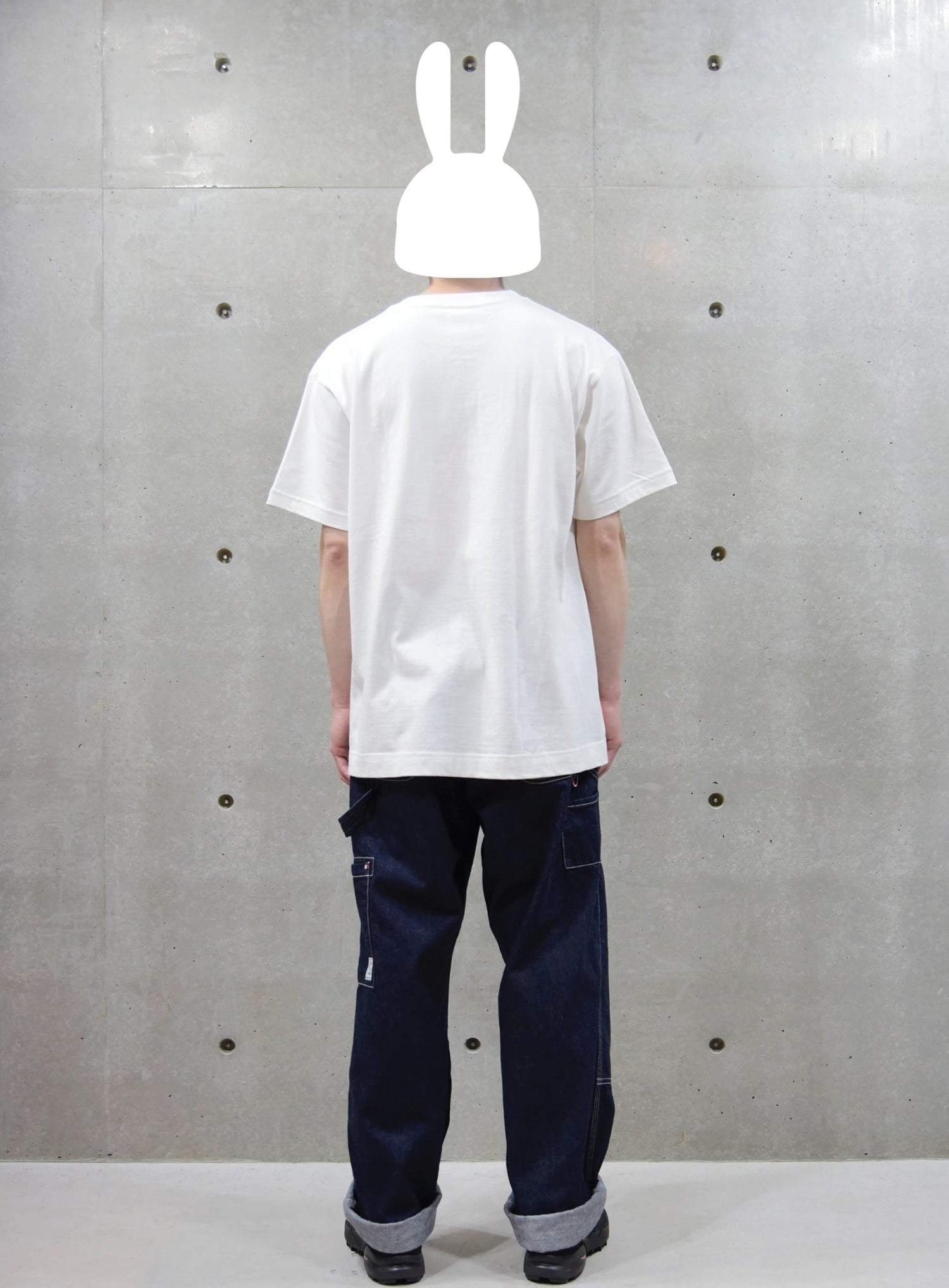 デニムのゴムペインターパンツ