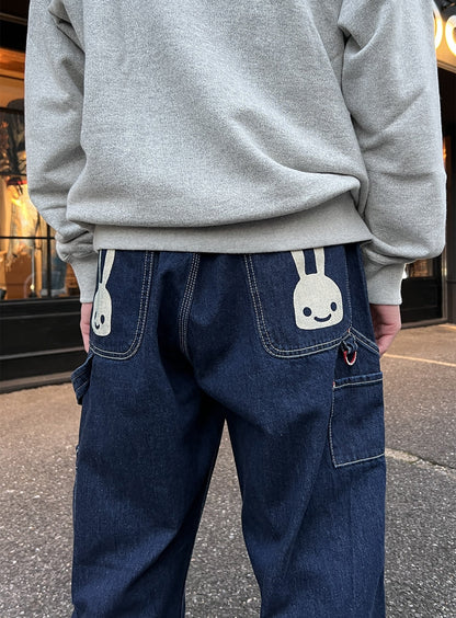 デニムのゴムペインターパンツ