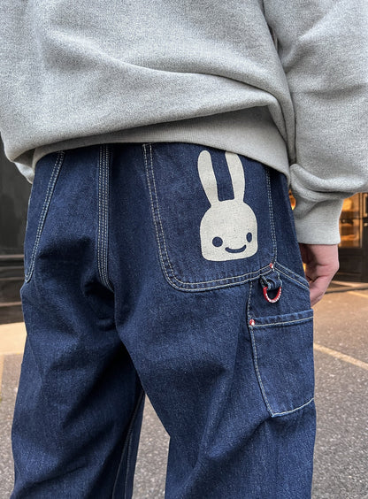 デニムのゴムペインターパンツ