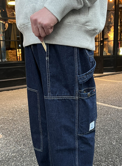 デニムのゴムペインターパンツ