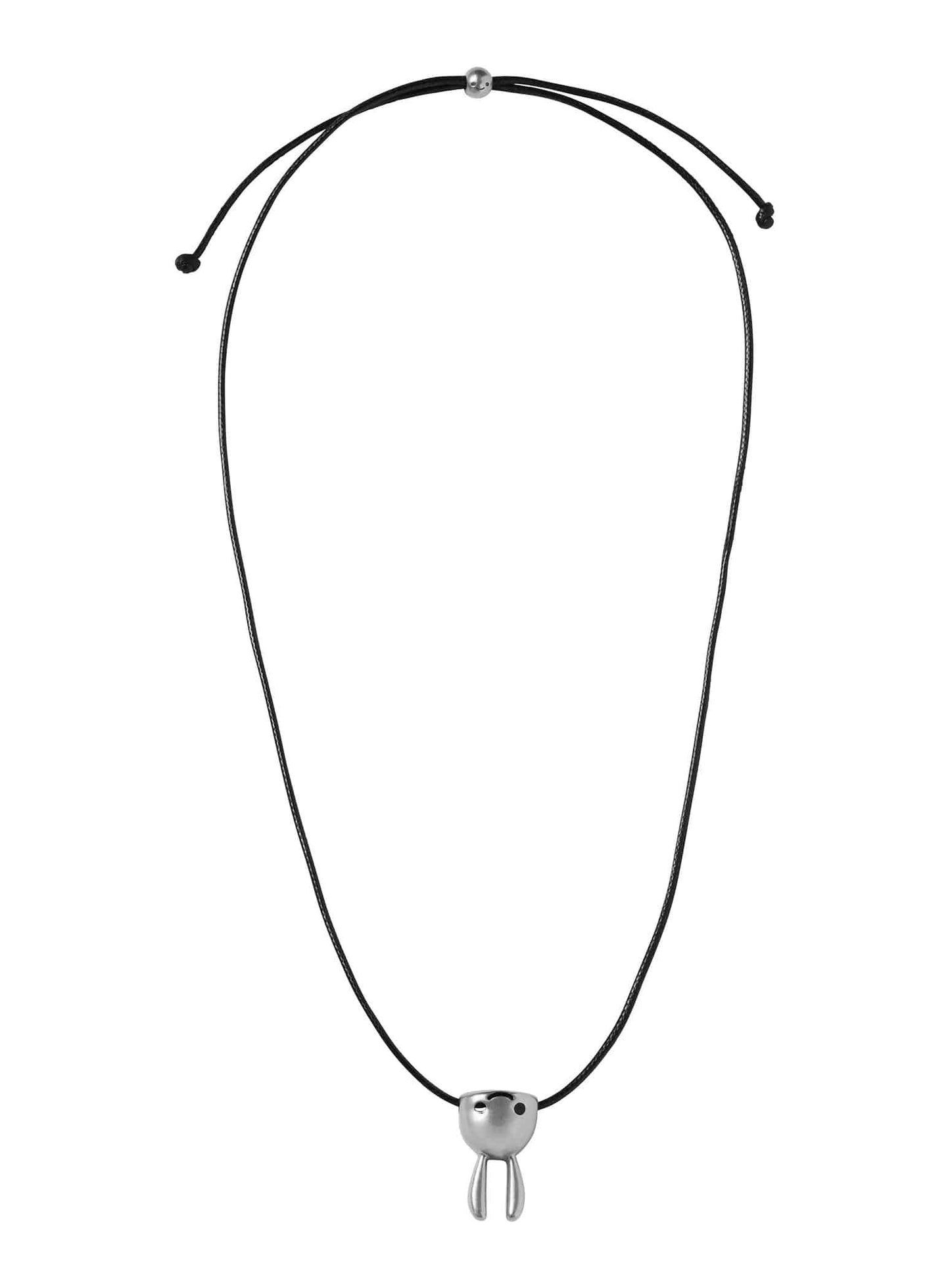 逆さウサギ丸紐ネックレス