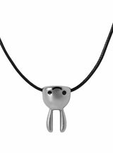 逆さウサギ丸紐ネックレス