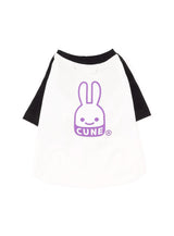 犬と人 犬のラグランTシャツ CUNEウサギ
