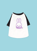 犬と人 犬のラグランTシャツ CUNEウサギ