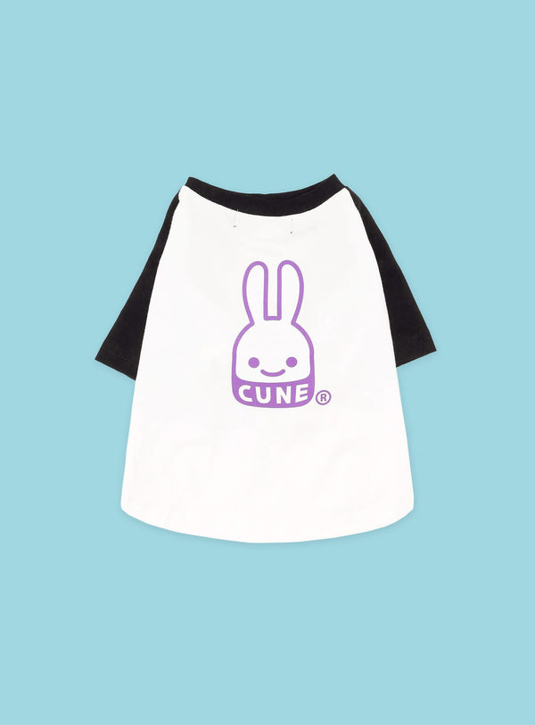 犬と人 犬のラグランTシャツ CUNEウサギ
