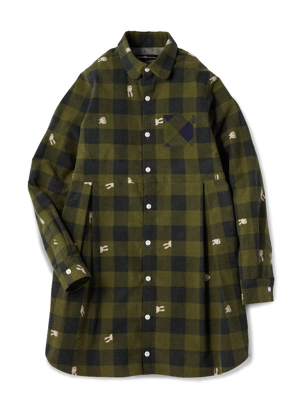 ネルシャツワンピ