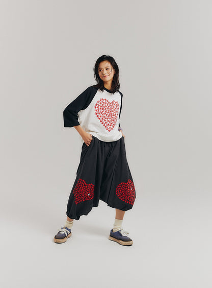 ハートのラグランTシャツ