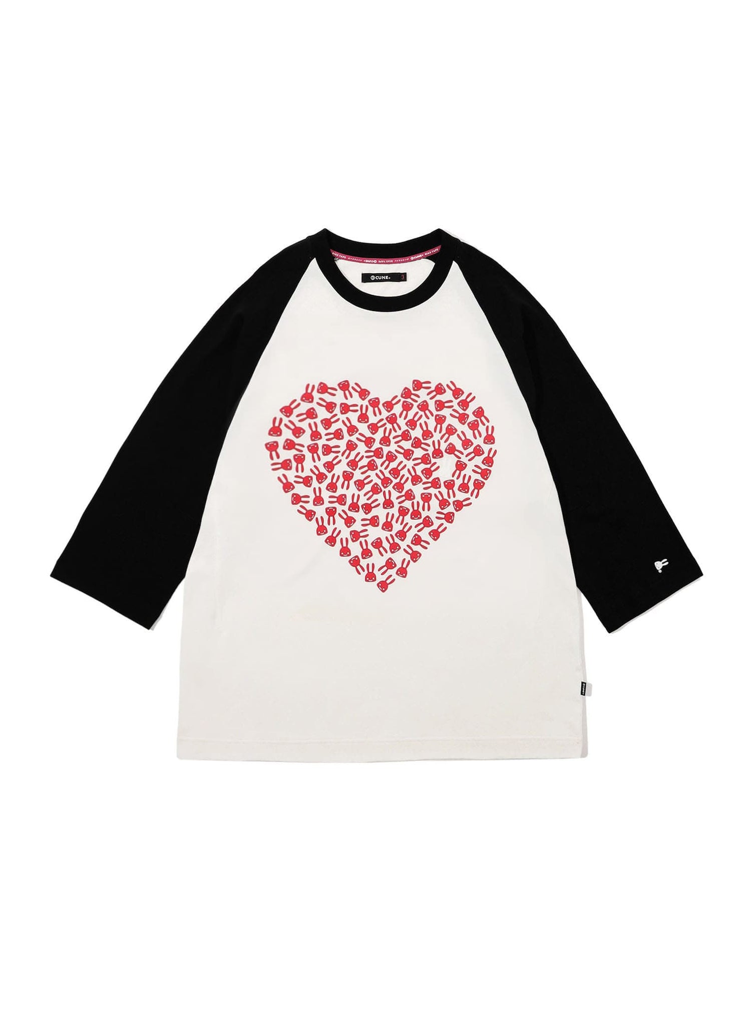 ハートのラグランTシャツ