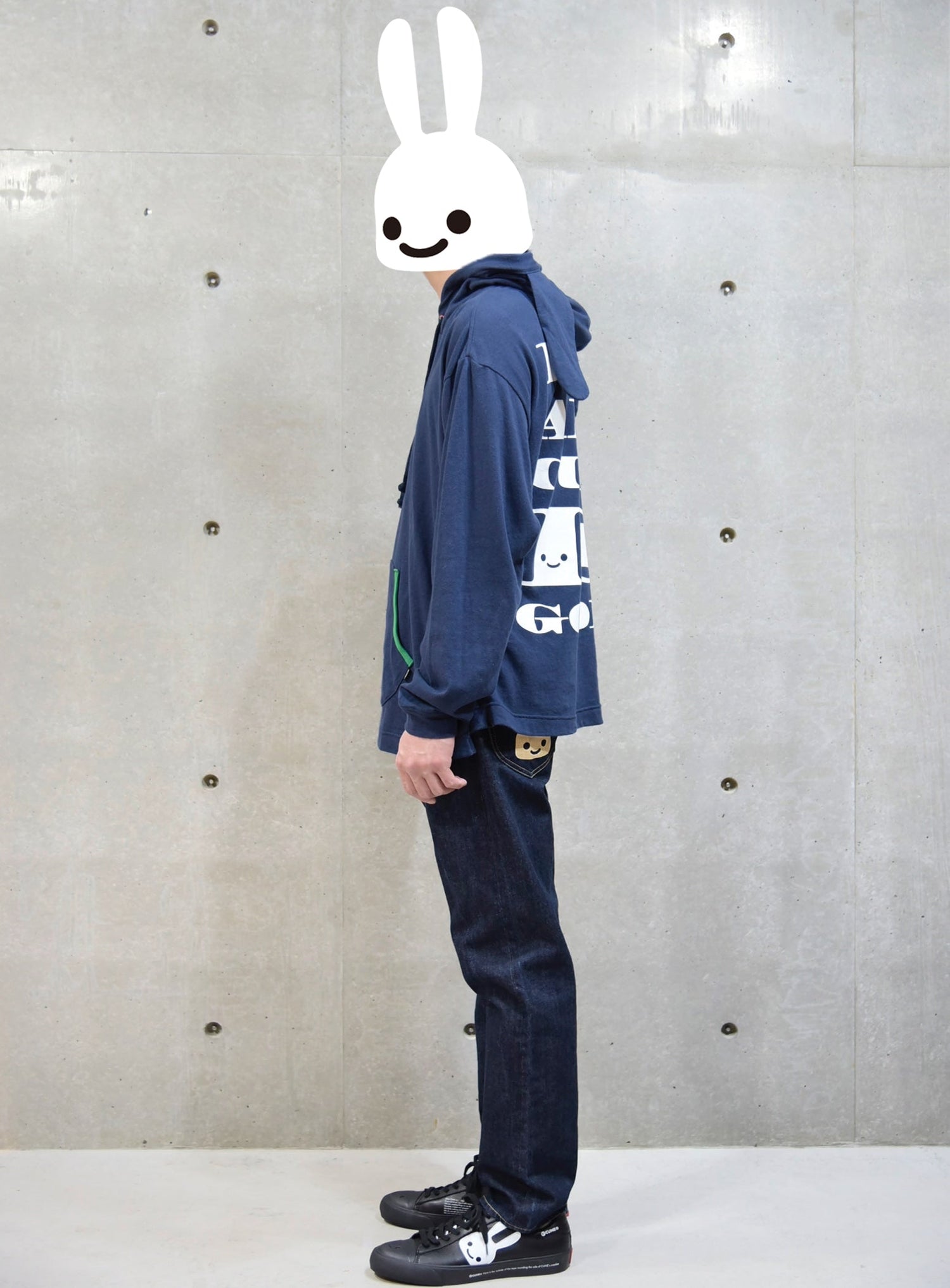 垂れ耳犬の天竺パーカー