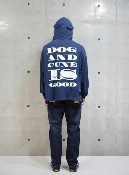 垂れ耳犬の天竺パーカー