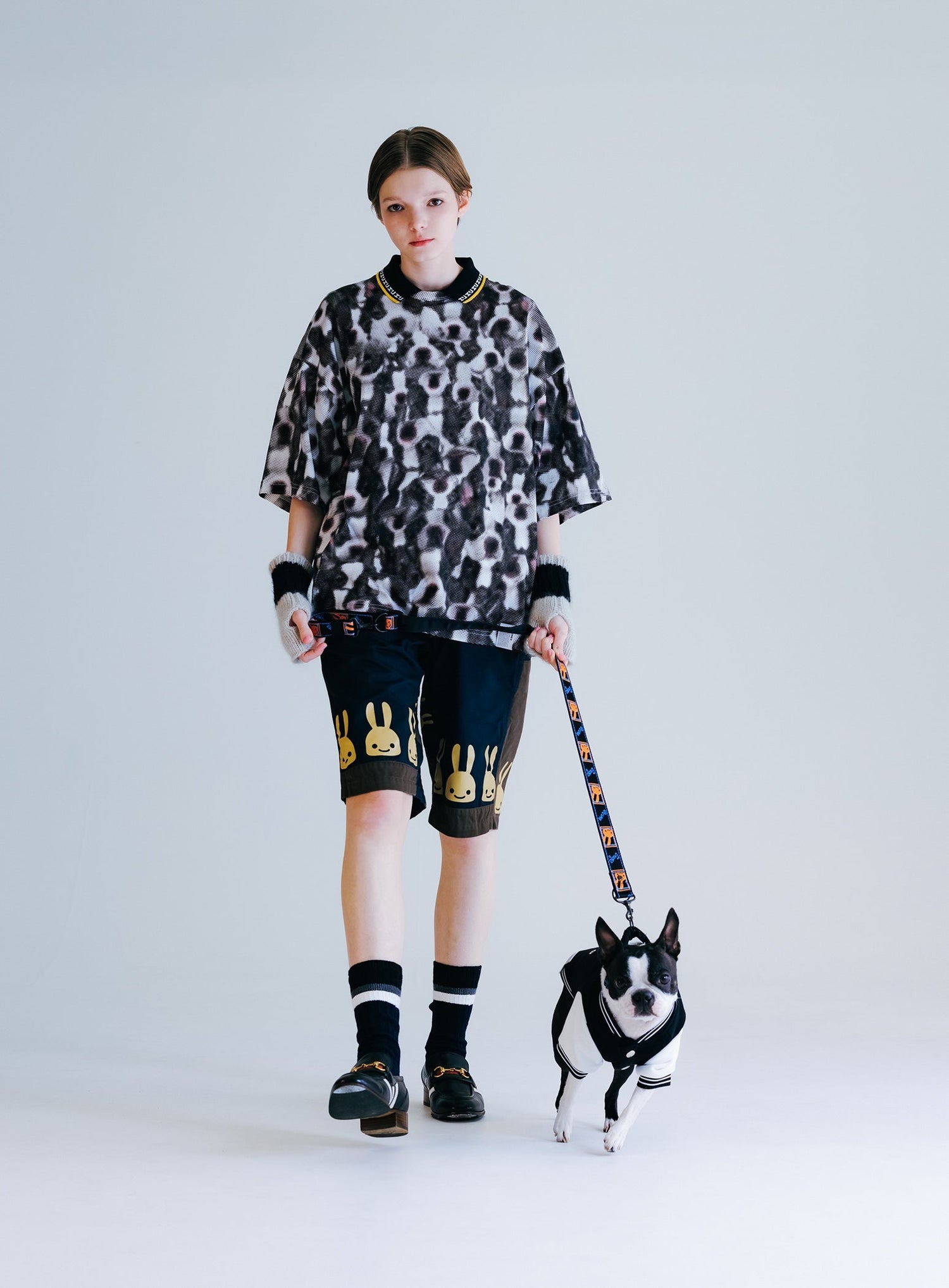 ボストンテリアの顔たくさんビッグTシャツ