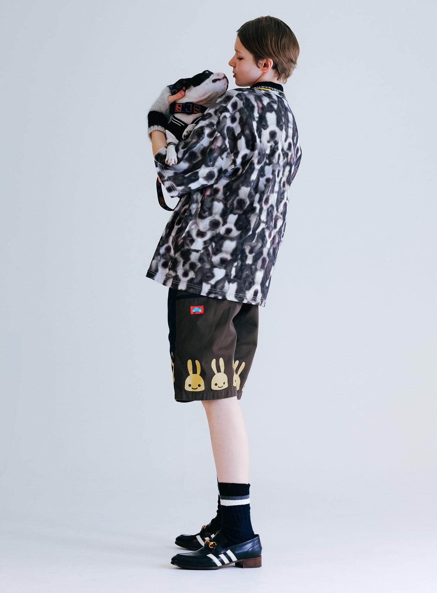 ボストンテリアの顔たくさんビッグTシャツ