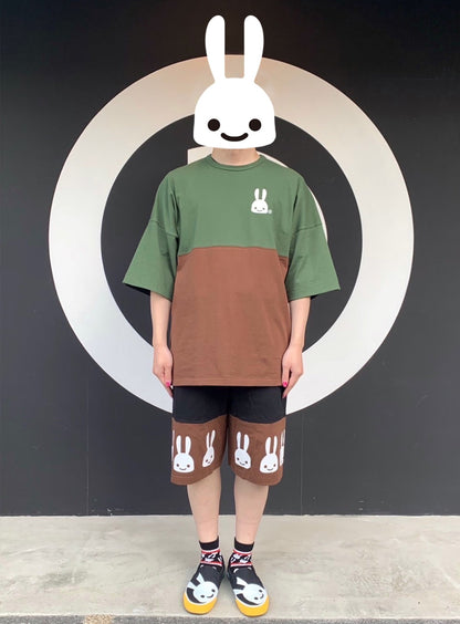 ウサギがいっぱいラインパンツ