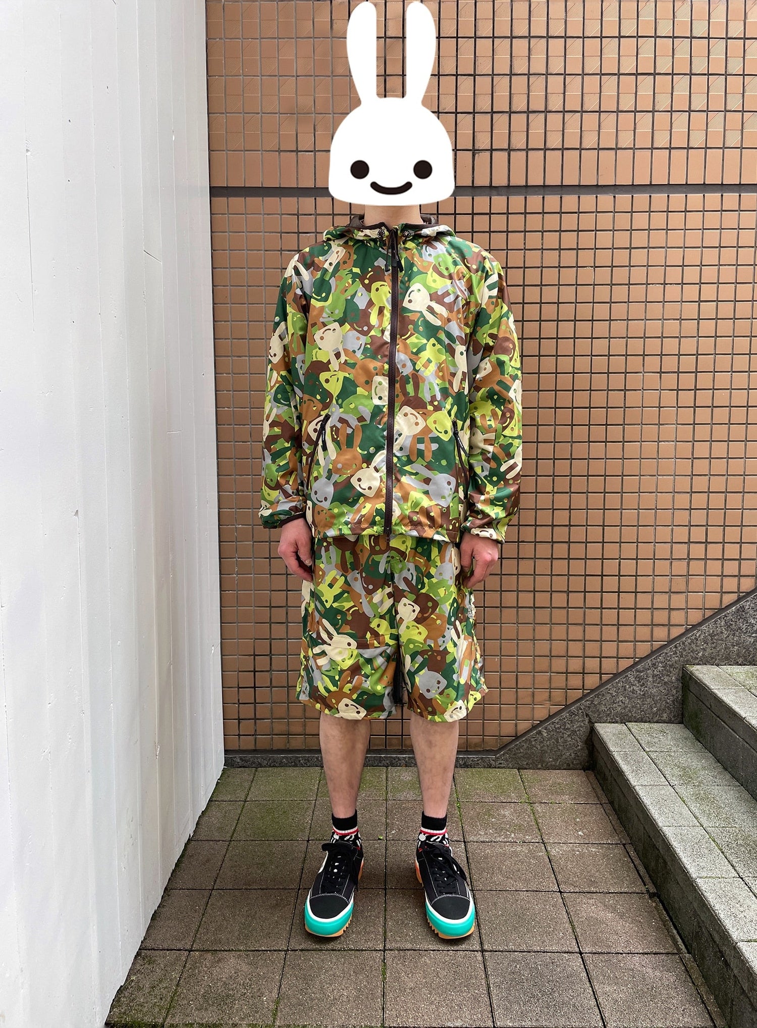 ウサギ迷彩パッカブルブルゾン