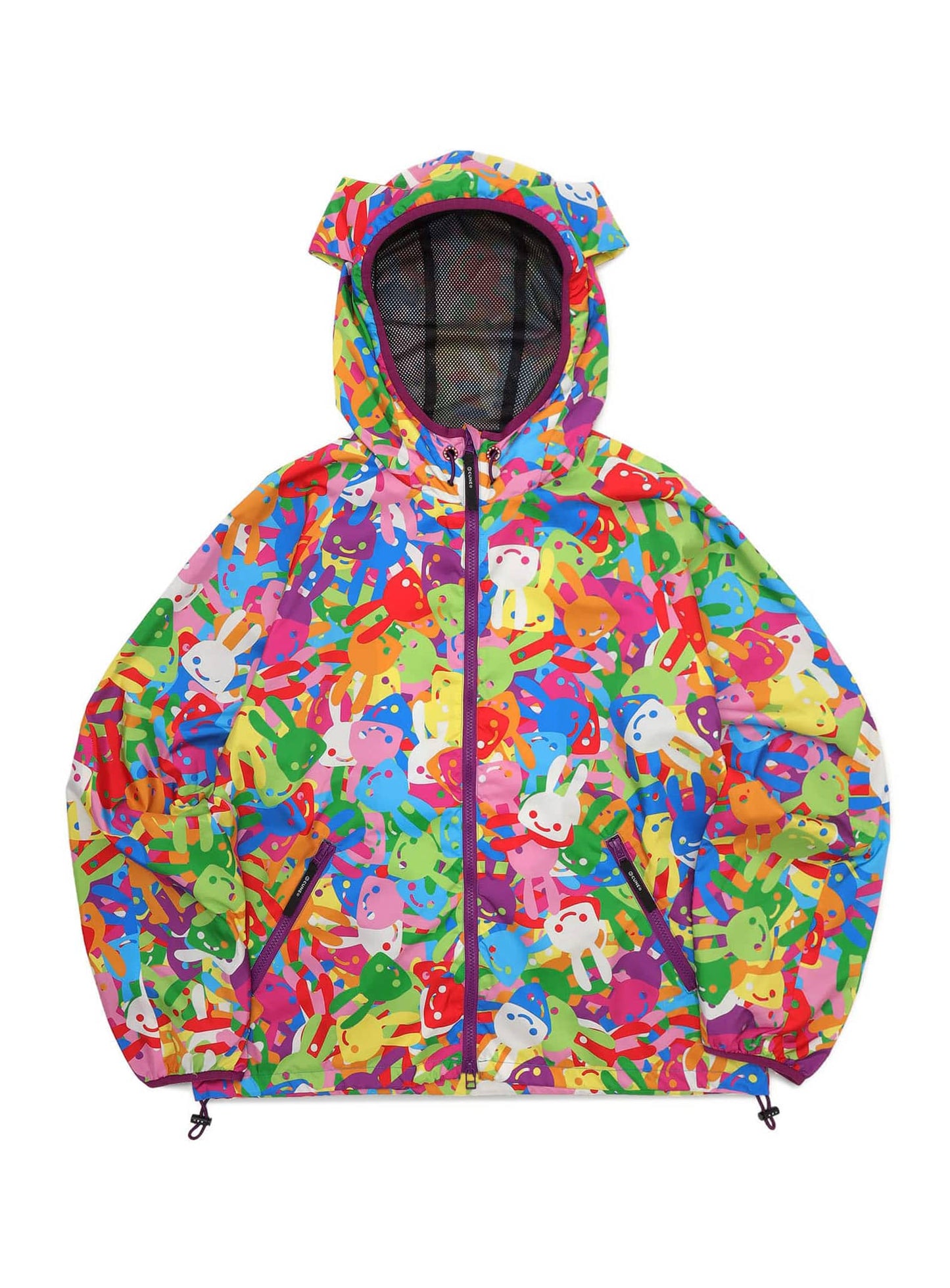かわいいカラーのウサギたくさんパッカブルブルゾン