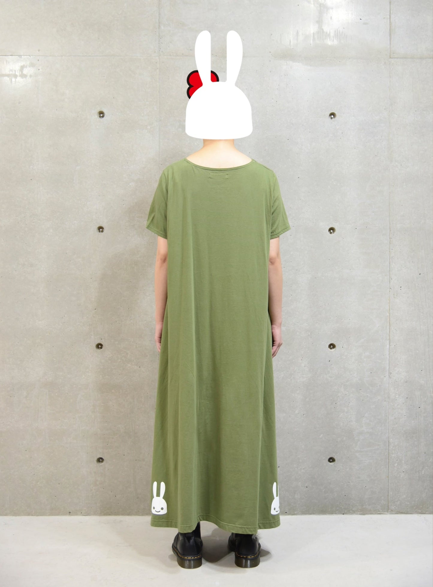 DDDC 天竺Vネック半袖ワンピース