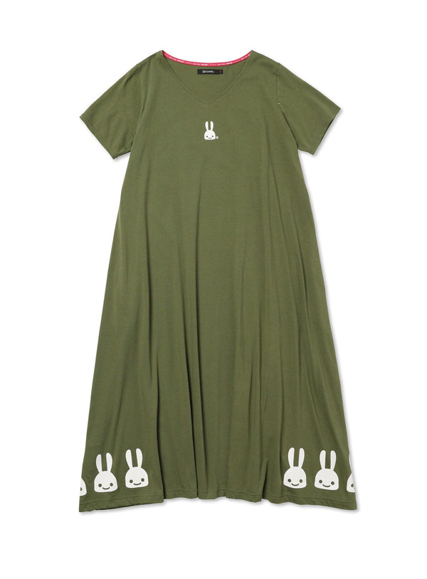 DDDC 天竺Vネック半袖ワンピース