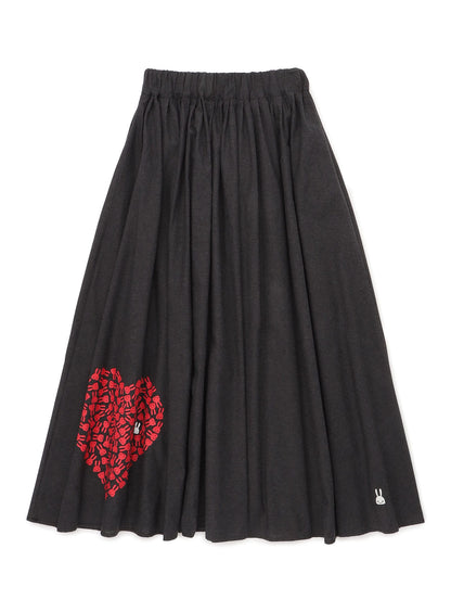 ハートのロングギャザースカート