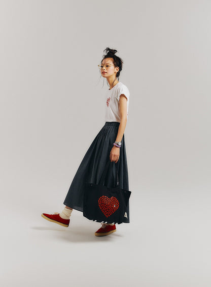 ハートのロングギャザースカート
