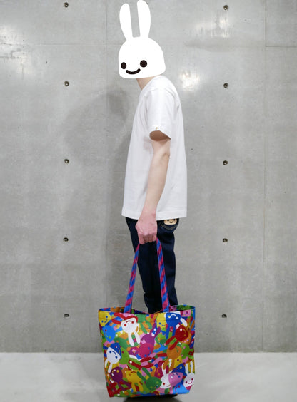 かわいいカラー総柄トートバッグ