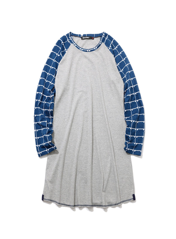 台車格子ラグランワンピース