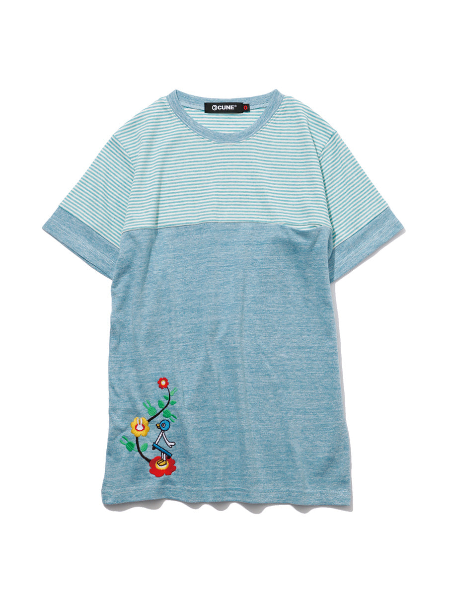 レディースボーダー切替Tシャツ