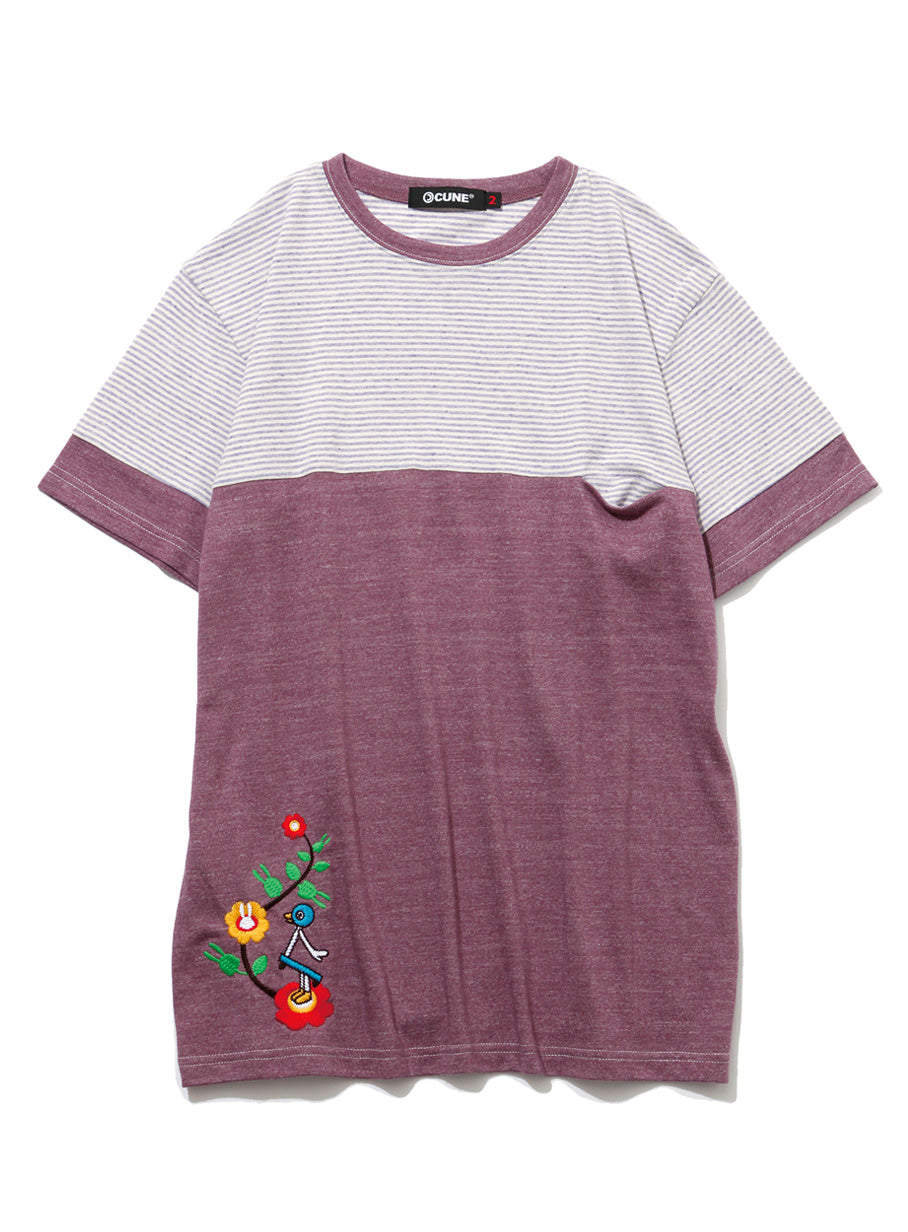 ボーダー切替Tシャツ