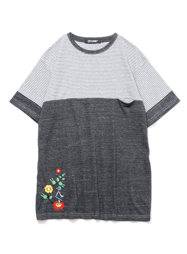 ボーダー切替Tシャツ