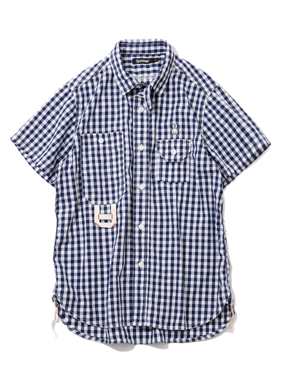 ギンガム耳付キシャツ