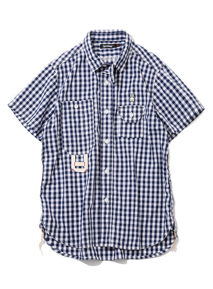 ギンガム耳付キシャツ