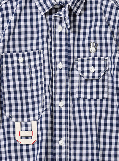 ギンガム耳付キシャツ