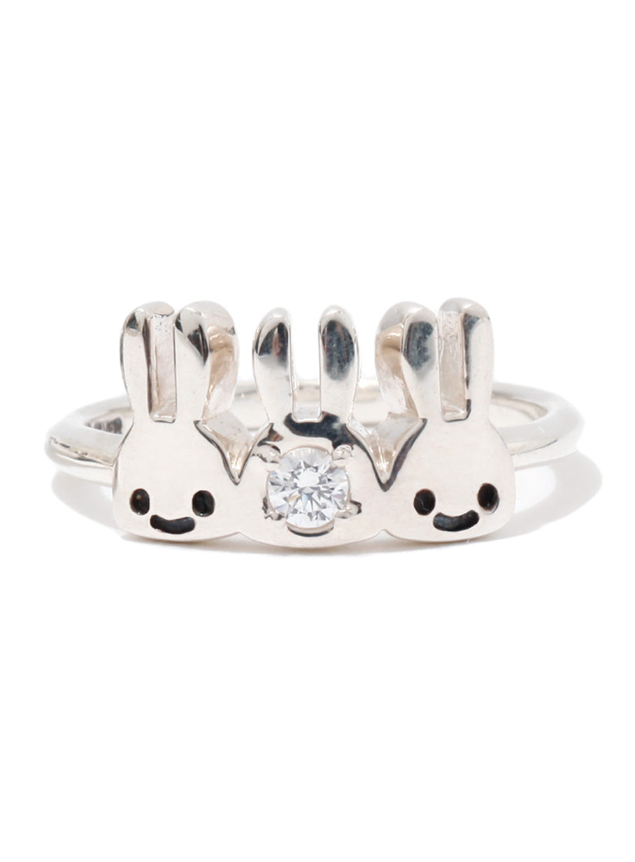 ウサギ三連リング