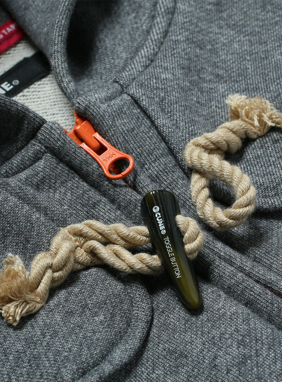 裏毛のダッフル風パーカー