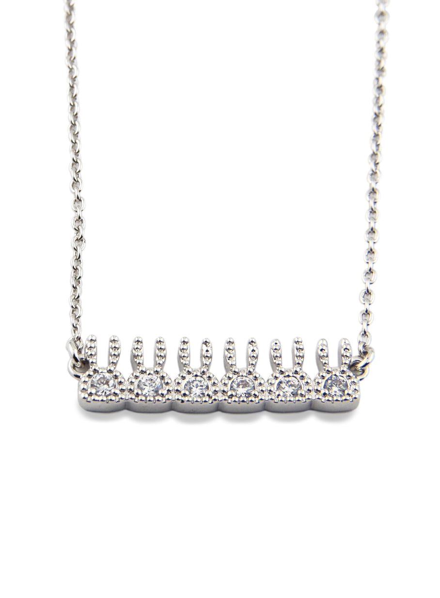 ジルコニアウサギ6匹ネックレス