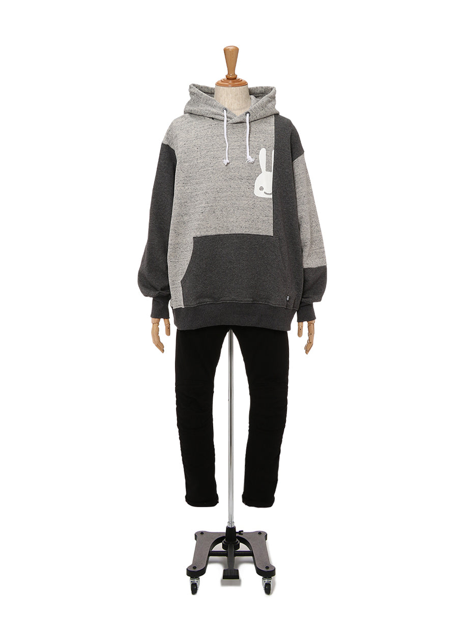 杢グレーのばらばらパーカー2