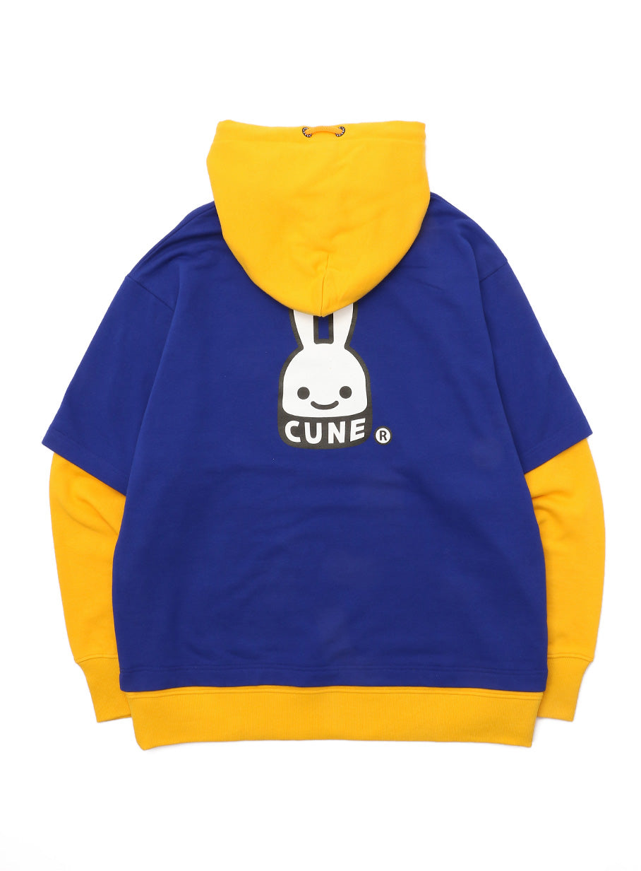 Tシャツを重ね着パーカー