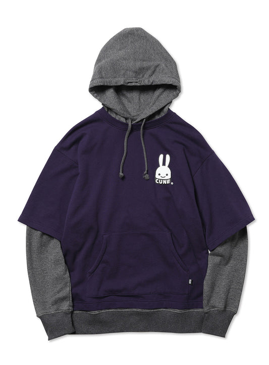 Tシャツを重ね着パーカー
