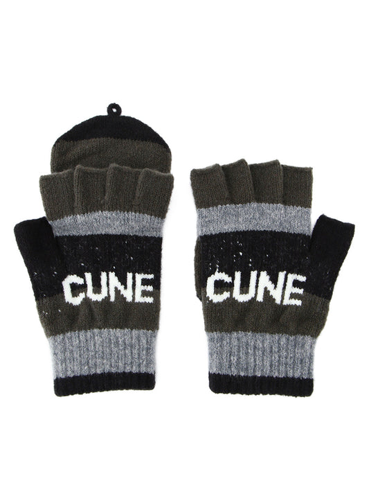 フード付きボーダー手袋