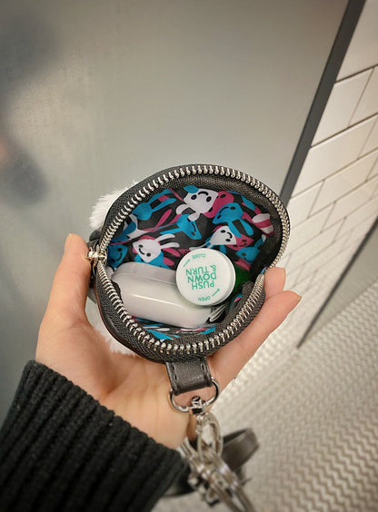 ストラップもふもふ丸ポーチ