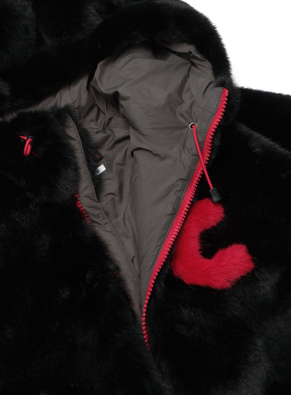 耳付きファーブルゾン