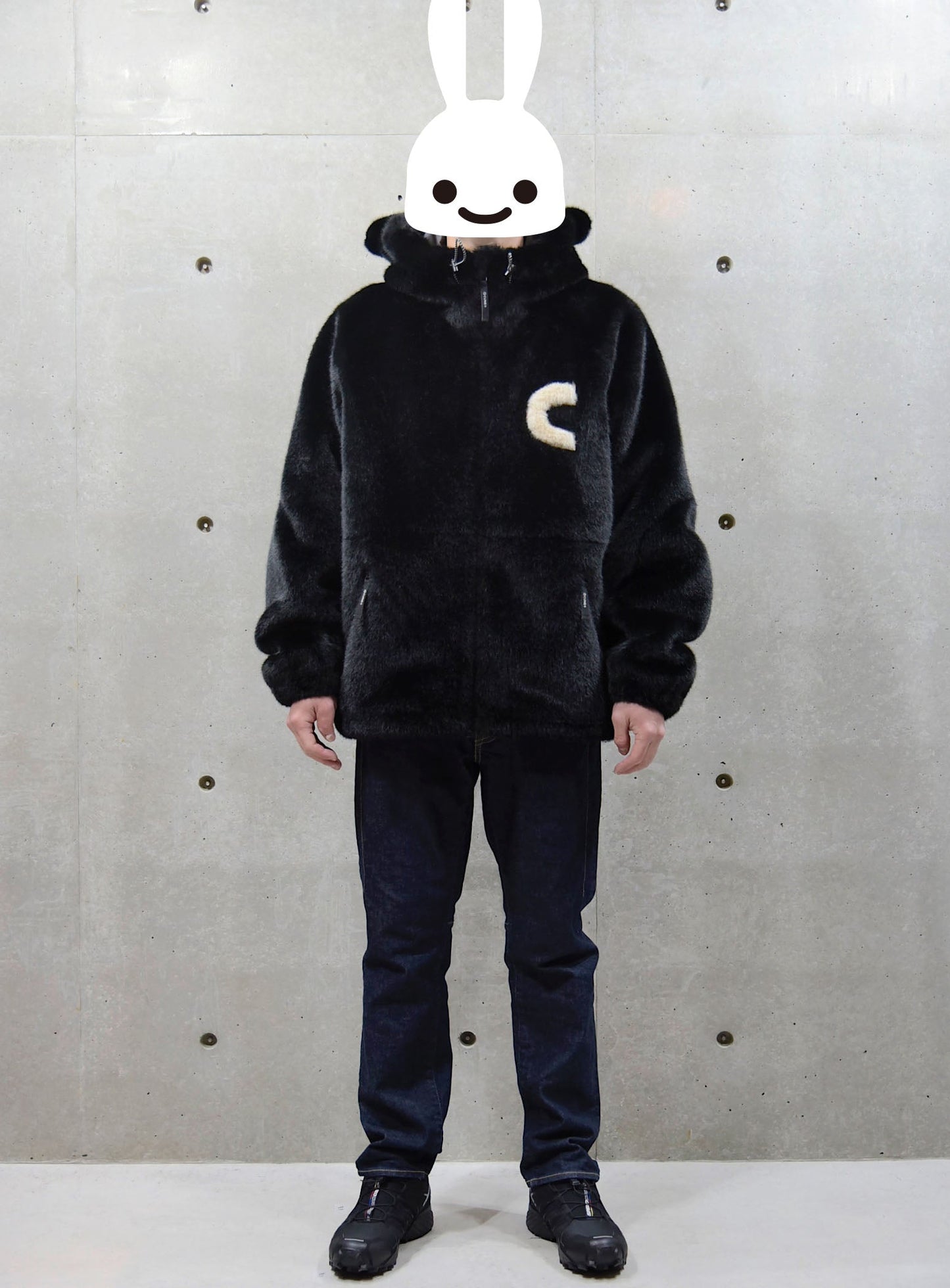 耳付きファーブルゾン