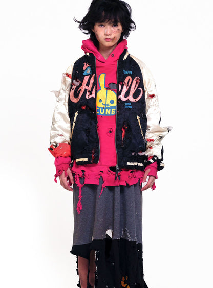 ボロボロなDDDC ワイドプルオーバーパーカー