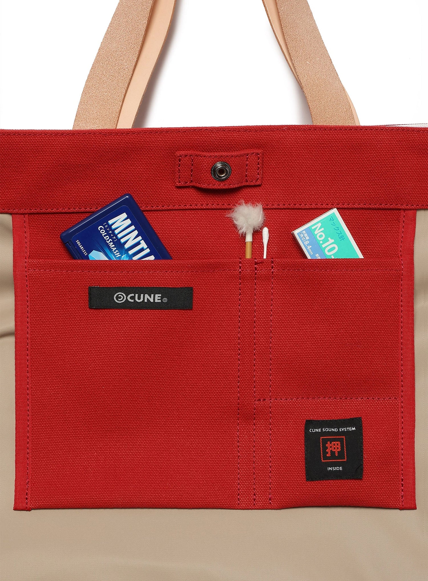 帆布のレザーハンドルトートバッグ